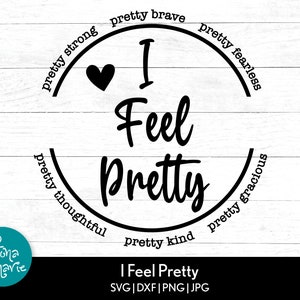 Je me sens assez fort Brave Intrépide Réfléchi Genre Gracieux | citations positives | citations d'encouragement | svg, dxf, jpg, png
