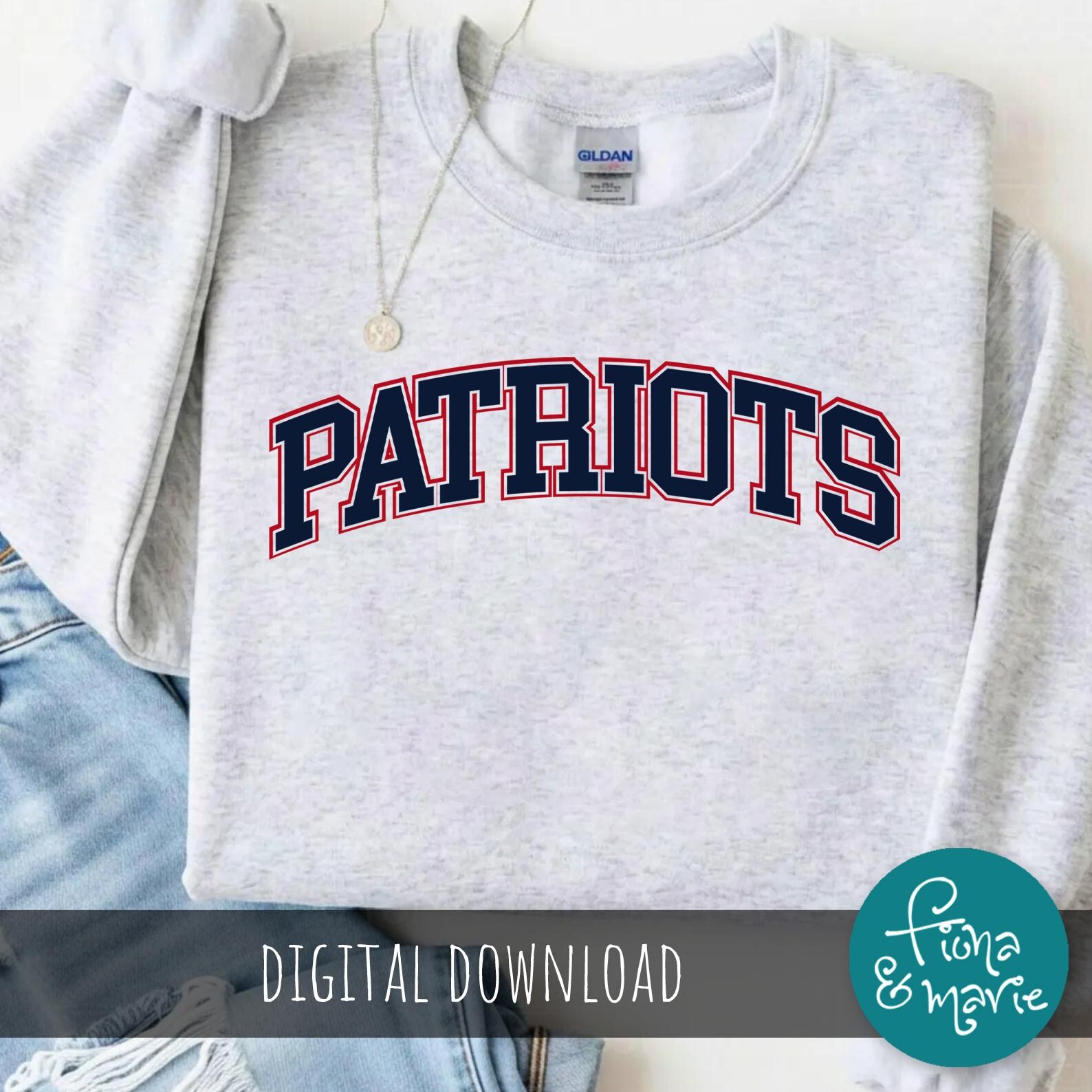 Patriots Ascii Patriots Mascot SVG PNG: Arched Varsity Letters, Football Design ...