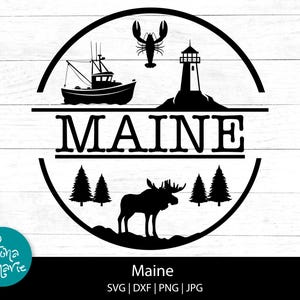 Maine svg, Maine Vacation, png para camisa, svg, dxf, pdf, jpg, png, pdf espelhado, arquivo de corte, passar a ferro