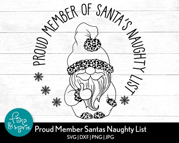 Naughty List Leopard Santa SVG | Funny Christmas Cut File (Digital Download)