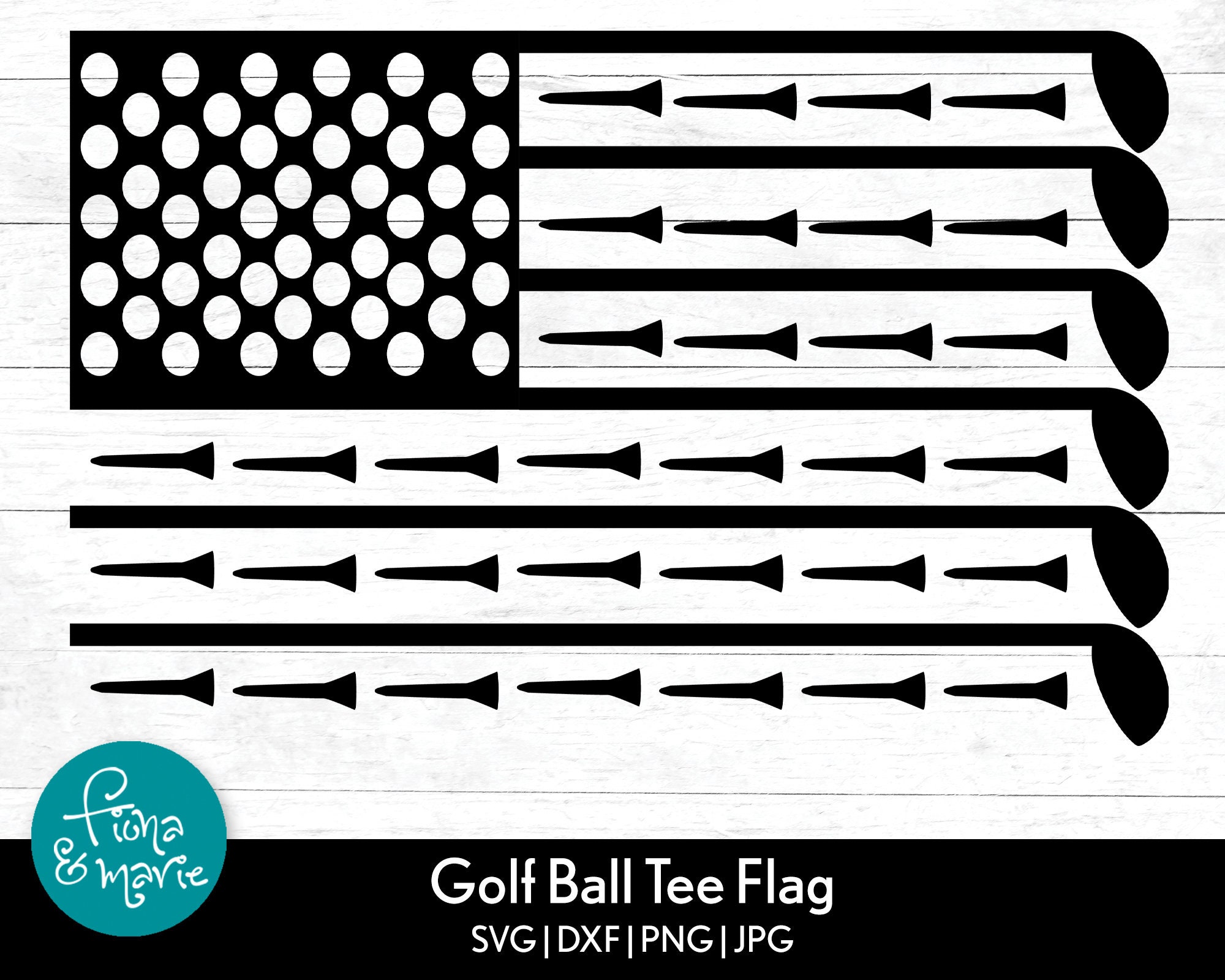 Golf Club Balls and Tee American Flag svg Golfer svg svg Etsy