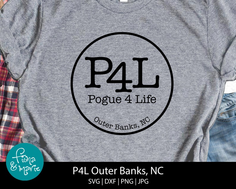 May include: A gray t-shirt with a black circle graphic that says "P4L Pogue 4 Life Outer Banks, NC".
