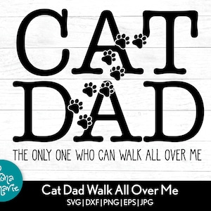 Lustige Katze Papa Svg | svg, dxf, eps, jpg, png, gespiegeltes PDF | Cricut | Silhouette | Schneiden Sie Dateien für Katzenväter | Katze Papa Eisen auf | Katze Papa Aufkleber