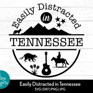 Gemakkelijk afgeleid in Tennessee, Tennessee Design, Tennessee Travel, png voor shirt, svg, dxf, pdf, jpg, png, gespiegelde pdf, bestand knippen, opstrijkbare