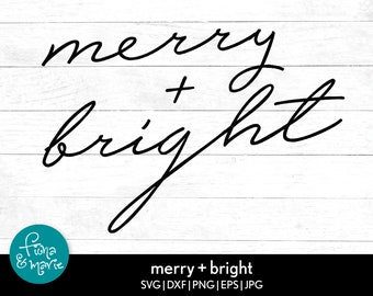 Merry and Bright Christmas SVG | Holiday Cut File (Digital Download)