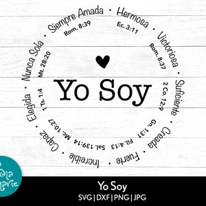 Yo soy inspiracion, Ich bin Inspiration auf Spanisch, Bibel Vers svg, svg, dxf, eps, jpg, png, gespiegelt pdf, Cut File Cricut, zum Aufbügeln