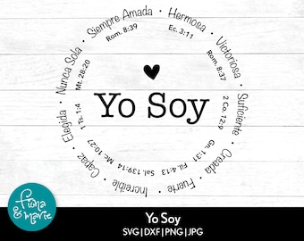 Yo soy inspiracion, I am Inspiration in Spanish, Bible Verse svg, svg, dxf, eps, jpg, png, mirrored pdf, Cut File Cricut, Iron On