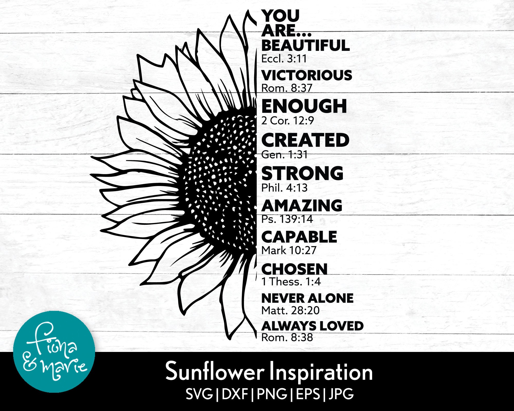 Download Sunflower Inspiration Christian Svg Bible Verse Svg Etsy