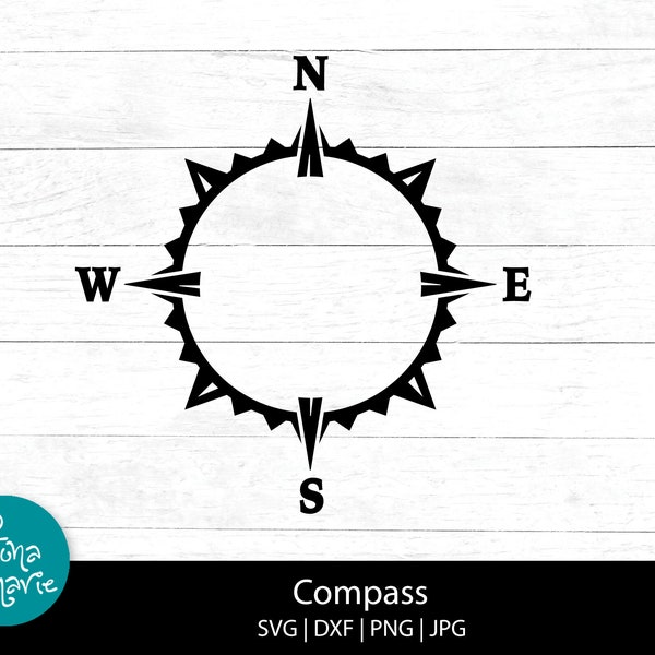 Compass svg | svg | png | jpg | eps | dxf | Cut files for Cricut Silhouette | Design Element | Digital Download
