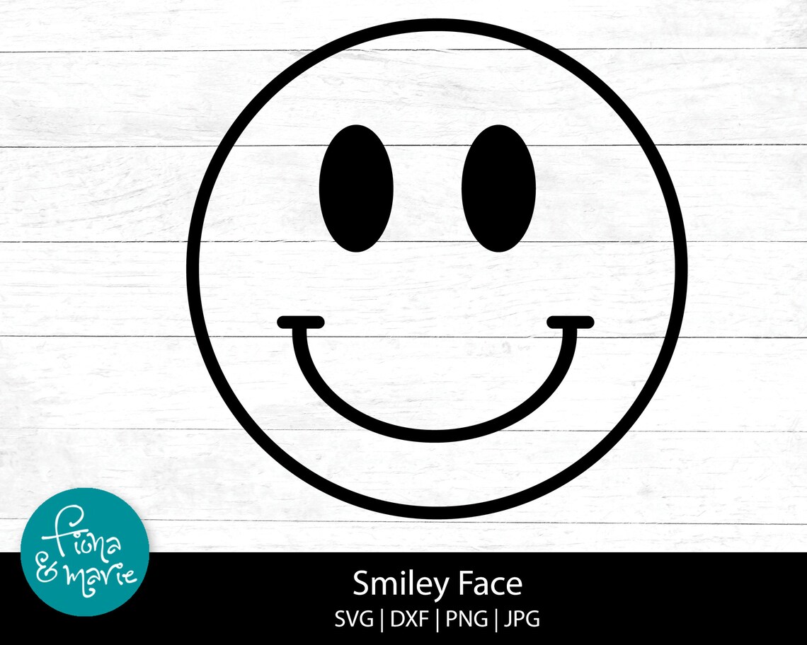 Smiley Face Emoji Svg | Svg | Png | Jpg | Eps | Dxf | Cut Files for ...