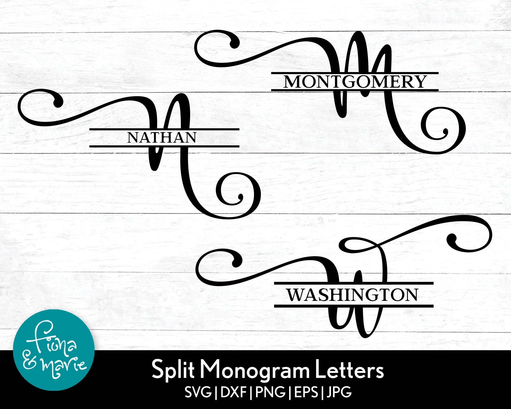 Split Monogram Letters Svg Monogram Font Svg Each Letter - Etsy