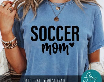 Fußball Mutter SVG - Shirt Design, Team Mom Schnittdatei (Digitaler Download)