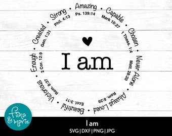 I am Inspiration, Bible Verse svg, Inspirational svg, svg, dxf, jpg, png, Cut File Cricut, Silhouette, Iron On