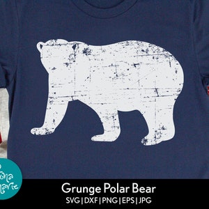 Grunge Polar Bear svg | svg | png | jpg | eps | dxf | Cut files for Cricut and Silhouette | Christmas svg | Winter svg | Mama Bear svg