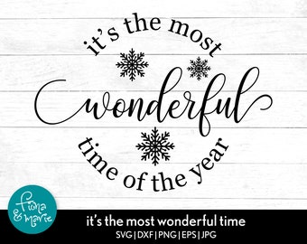 Time of The Year Snowflake SVG | Christmas Cut File (Digital Download)