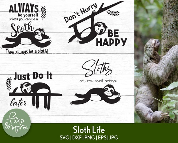 Download Sloth Life Multi Pak Of Designs Sloth Svg Svg Dxf Eps Etsy