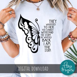 Butterfly Storm Quote SVG – Inspirational Women's Empowerment Cut File (Digital Download)