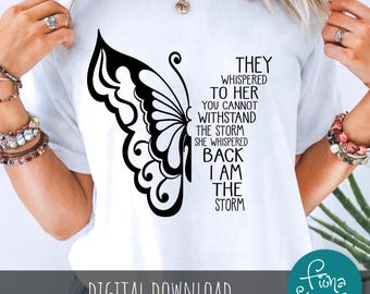 Butterfly Storm Quote SVG – Inspirational Women's Empowerment Cut File (Digital Download)