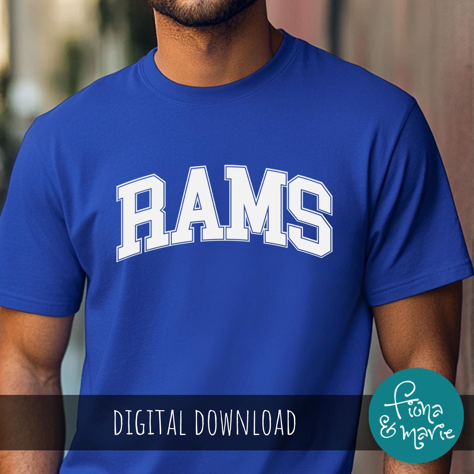Rams Mascot SVG PNG: Arched Varsity Letters, Football Design (digital ...