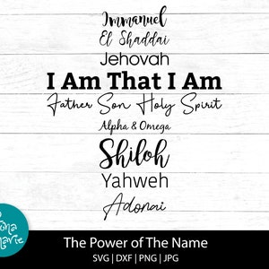 Moc Imienia, Immanuel, El Shaddai, Jehowa, Jestem, Który Jestem, Ojciec Syn Duch Święty, Alfa i Omega, Shiloh, Jahwe, Adonai