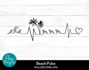 Beach Pulse svg, Lake Life svg, Beach, svg, png, jpg, dxf, Cut files for Cricut and Silhouette, Instant Download, png for shirt