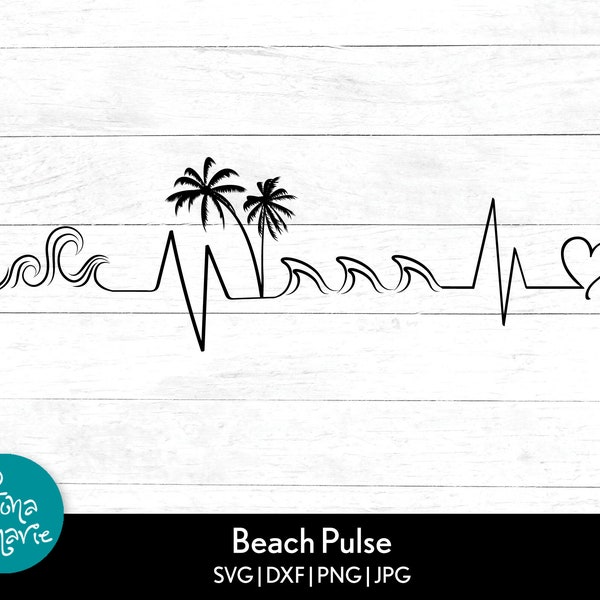 Beach Pulse svg, Lake Life svg, Beach, svg, png, jpg, dxf, Cut files for Cricut and Silhouette, Instant Download, png for shirt