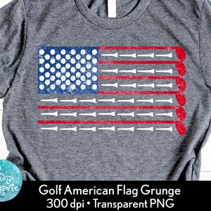 Golf PNG file for sublimation printing DTG printing | American Flag | Tees, Club, Golf Balls | Sublimation Design Download | T-shirt designs