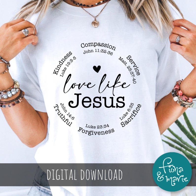 Love Like Jesus SVG: Christian Bible Verse Design (Digital Download) image 3