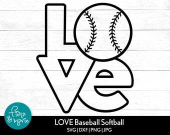 Liebe Baseball Softball SVG: Mama Shirt Schnittdatei (Digitaler Download)