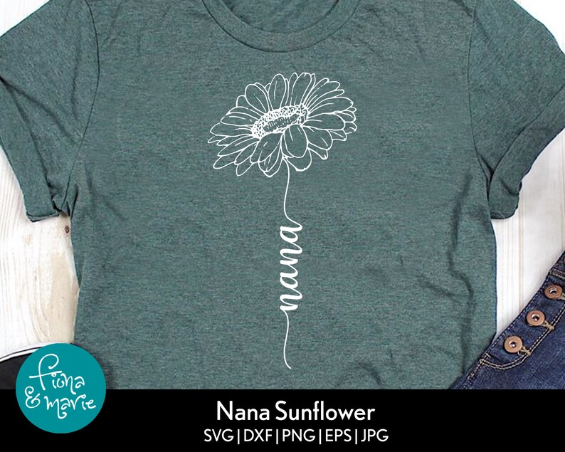 Download Nana cursive type sunflower svg Grandma svg svg dxf eps | Etsy