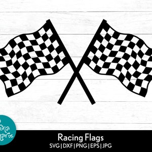 Racing Flaggen svg | karierte Flagge | svg png | jpg | eps | dxf | Rennsport Clipart | Schnittdateien für Cricut und Silhouette | Design-Element