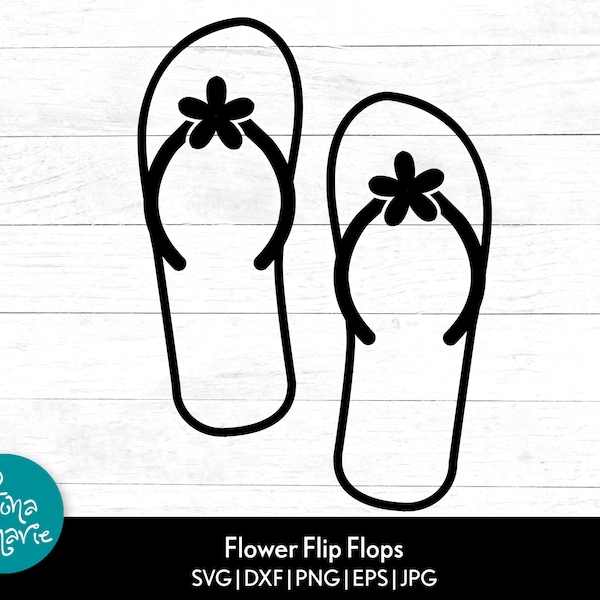 Flower Flip Flops svg | svg | png | jpg | eps | dxf | Summer svg | Cut files for Cricut and Silhouette | Design Element | Digital Download