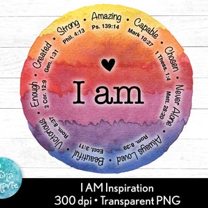 I Am Inspiration | PNG Print File for Dye Sublimation Or Print | Bible Verse png | Inspirational png | Jesus png | Christian png