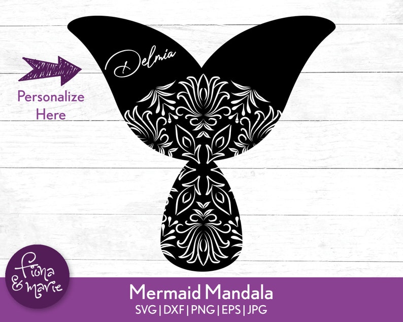 Download Mermaid svg Mandala svg svg dxf eps jpg png ai | Etsy