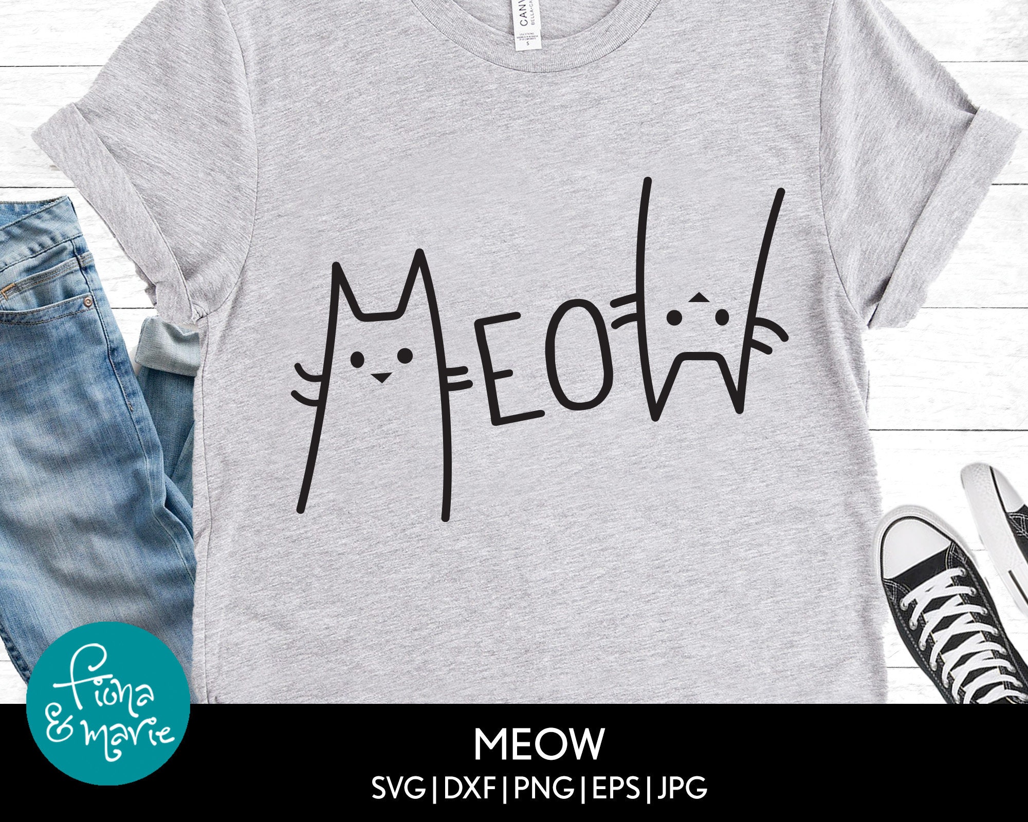 MEOW svg Cat SVG Cat Lover svg funny svg SVG tshirt | Etsy