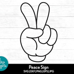 Hand Peace Sign SVG | Peace Sign Hand Symbol | Peace SVG |  | svg | png | jpg | dxf | Cut files for Cricut and Silhouette | Clipart