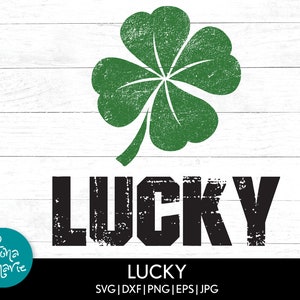 Saint-Patrick svg | | Grunge Lucky Shamrock svg | png | jpg | eps | dxf | Cricut et Silhouette | svg pour hommes | Trèfle irlandais à quatre feuilles