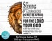 Lions Head Be Strong and Courageous Joshua 1:9 png, Christian PNG, Bible Verse PNG, Jesus PNG, Sublimation png, Commercial Use 