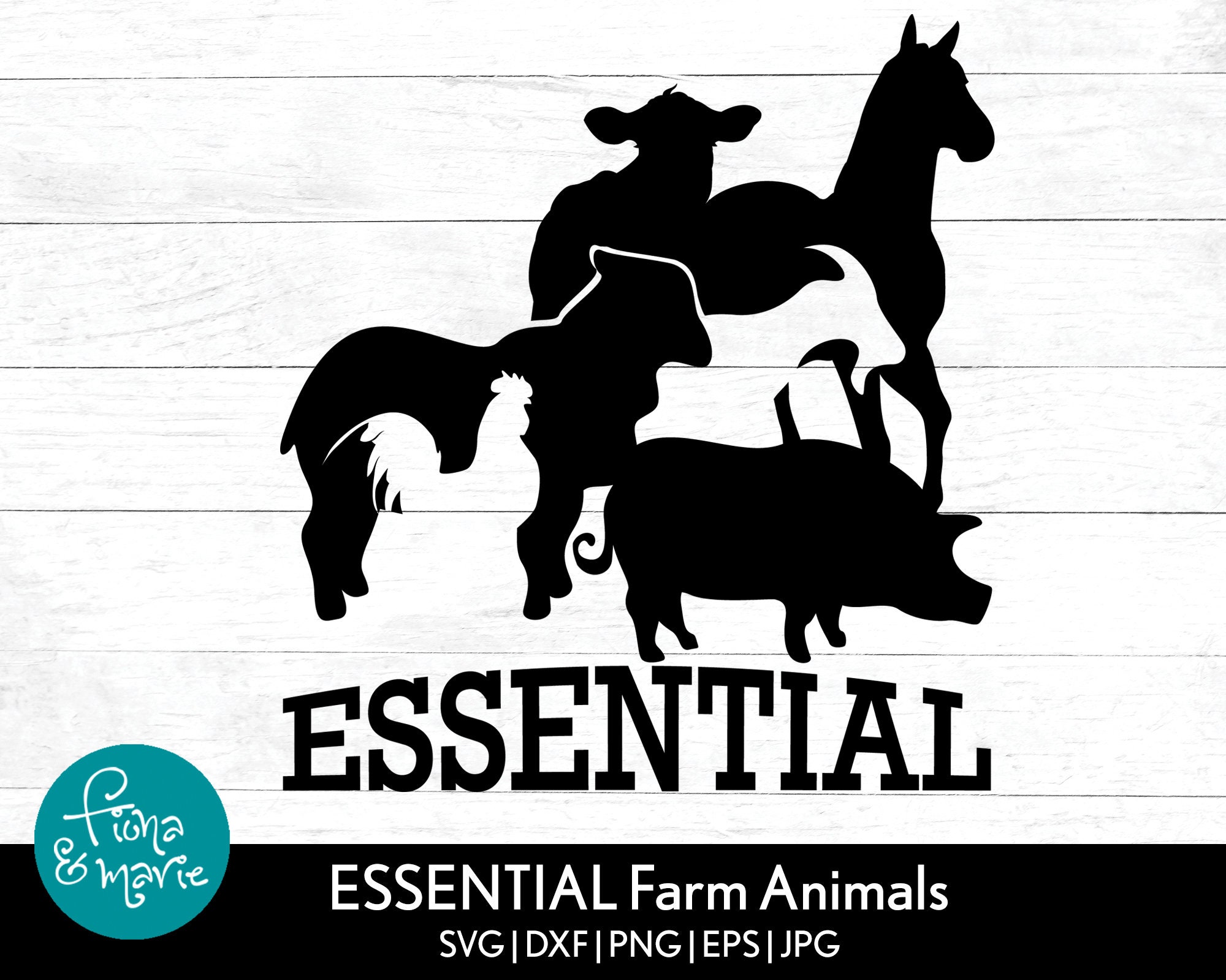 Farm Animals SVG | Horse, Pig, Cow, Sheep, Goat, Chicken (digital Files ...