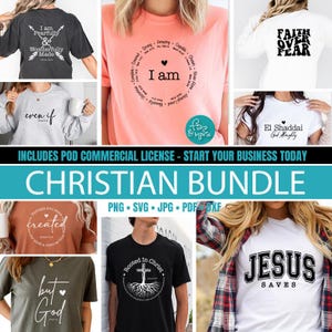 Christian SVG PNG Bundle: Inspirational Print-On-Demand Designs (Digital Download)