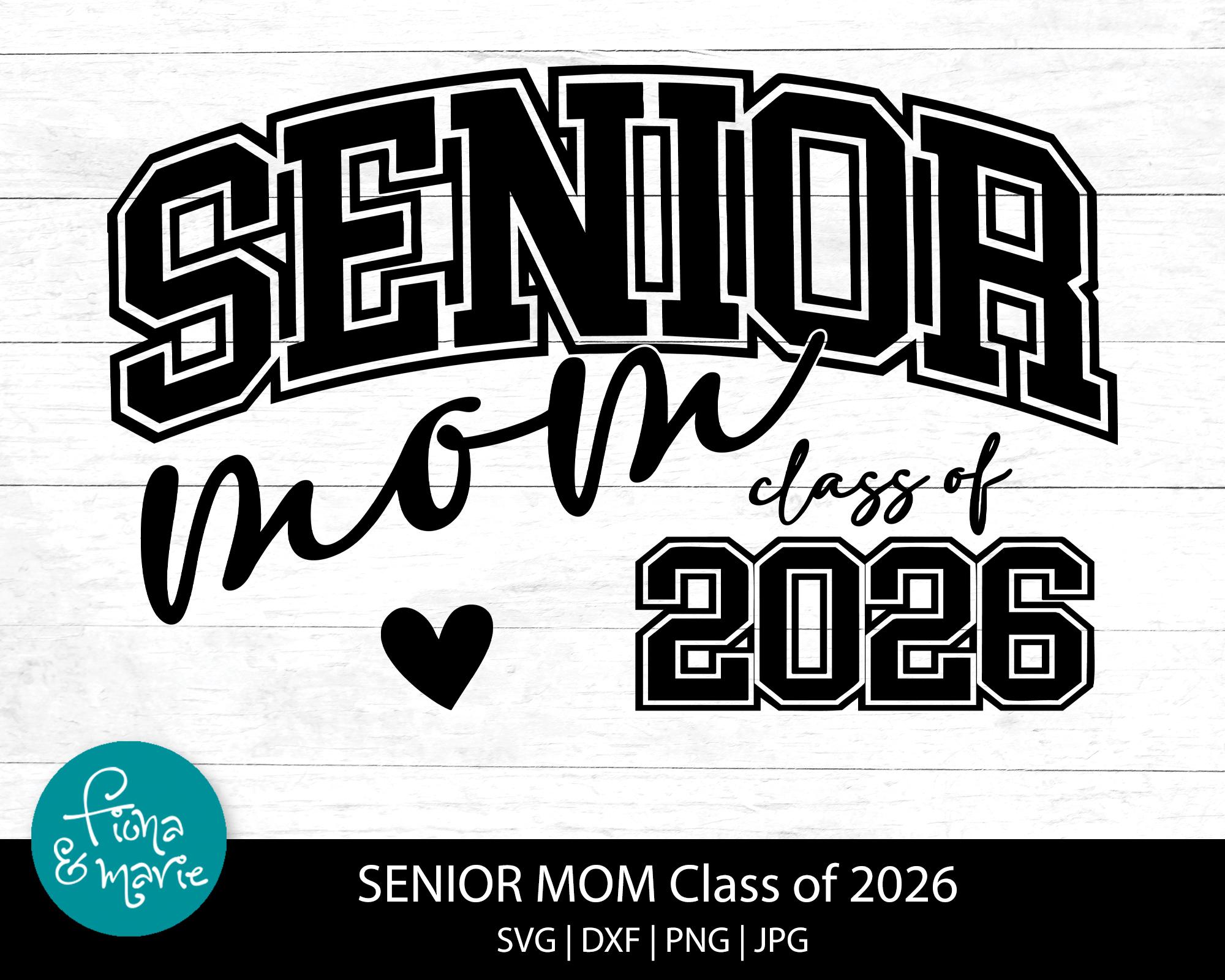 Senior Rounded Letters Senior 2026 Mom SVG: Arched Varsity Letters Design (digital Download - Etsy