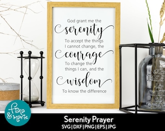 Serenity Prayer SVG: Religious Cut Files for Cricut, Silhouette