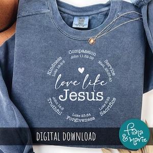 Love Like Jesus SVG: Christian Bible Verse Design (Digital Download) image 2