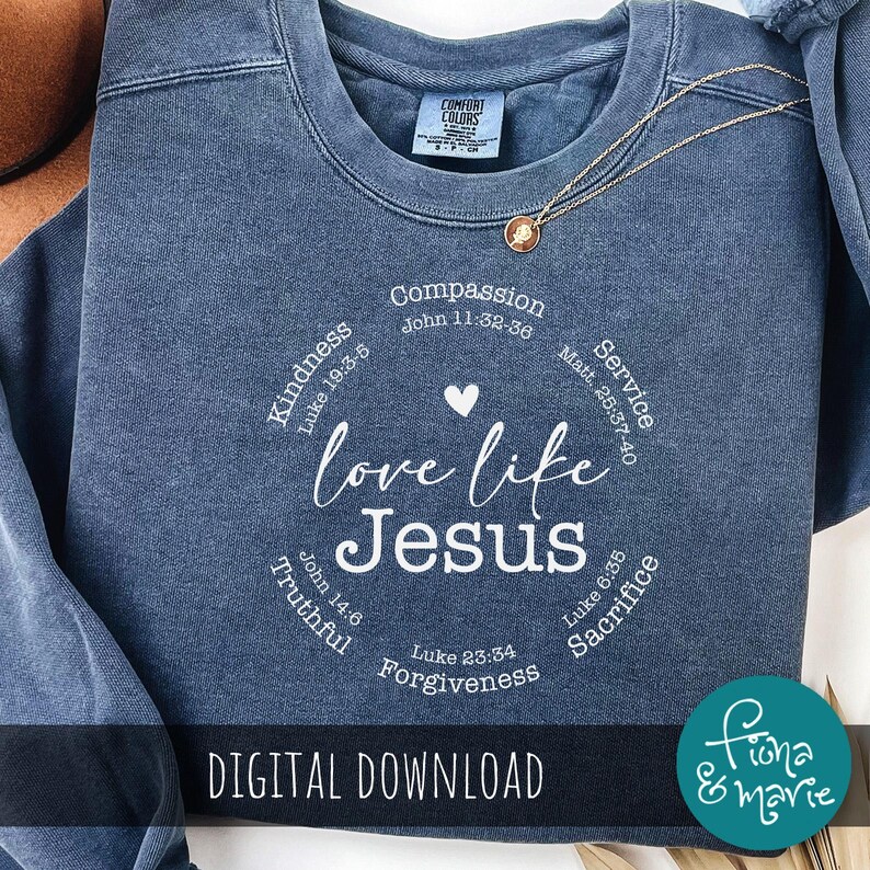 Love Like Jesus SVG: Christian Bible Verse Design (Digital Download) image 2