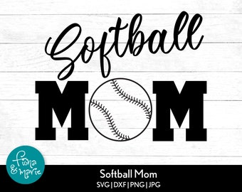 Softball Mom SVG | Personalized Number Cut File