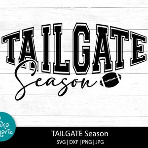 May include: Black and white graphic design with the text "TAILGATE Season" and a football graphic.