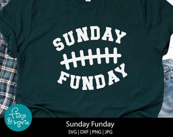 Sunday Funday Football Design SVG: Cricut, Silhouette Cut Files