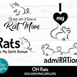 Ratten-svg-bundel | Rattenmoeder svg| Svg, dxf, eps, jpg, png, ai | Ik hou van mijn rat | Grappige rat-svg | Rattenliefhebber svg | Direct downloaden | Cricuit