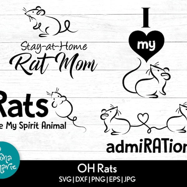 Rats svg Bundle | Rat Mom svg| svg, dxf, eps, jpg, png, ai | I Love My Rat | Funny Rat svg | Rat lover svg | Instant Download | Cricuit