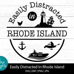 Gemakkelijk afgeleid in Rhode Island, Rhode Island Vacation, png voor shirt, svg, dxf, pdf, jpg, png, gespiegelde pdf, bestand knippen, opstrijkbare